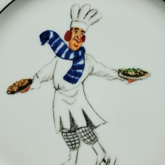 Williams Sonoma Skating Chefs by Guy Buffet Dinner Plate Yves Serving Plate - Picture 2 of 4